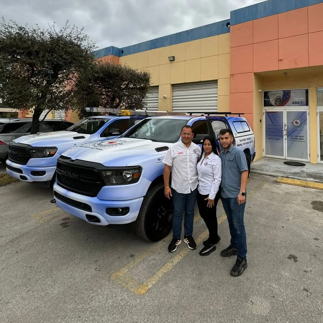 Orlando Security Camera Team: Security camera installation experts with branded trucks.