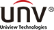 Uniview logo: red banner on dark background.